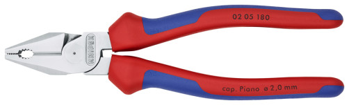 Comb pliers. special. powerful, res: failure. solid. Ø 2.5 mm, royal. string Ø 2 mm, cable Ø 11.5 mm, L-180 mm, chrome, 2-k handles