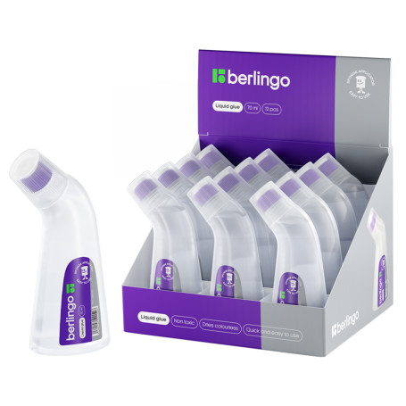 Berlingo stationery glue, with sponge applicator, 70 ml
