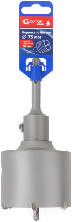 SDS Plus concrete crown, 75 mm, Cutop Profi