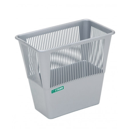 STAMM paper basket, 12l., rectangular, mesh, gray