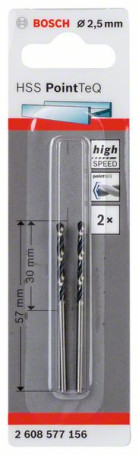 Spiral drill bit made of high-speed steel HSS PointTeQ 2.5 mm, 2608577156