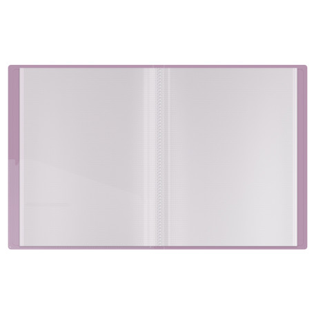 Folder with 60 Berlingo "Metallic" inserts, 30 mm, 1000 microns, lilac metallic, with inner pocket