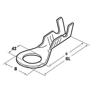 Tinned cable tip with ring, brass, 1-2.5 4.3 mm (pack.200pcs)