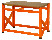 Portable workbench made of MDF and galvanized countertops orange 1200 x 510 x 840 mm