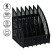 Paper tray vertical STAMP "Line", prefabricated, 6 compartments, black