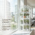 Greenhouse window sill greenhouse with rounded top Geoplastboard 46x24x100 cm 4 shelves color white