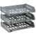 Paper tray horizontal STAMM "City", set of 3 pcs., on the met. rods, wide loading, grey