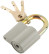 Padlock, aluminum alloy body 45x37 mm, steel shackle 8 mm