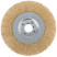 Корщетка-колесо, посадочный диаметр 22,2 мм, стальная латунированная волнистая проволока 150 мм