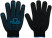 Knitted reinforced gloves (5 threads) black cotton with PVC