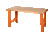 Heavy duty workbench, wooden table top, height adjustable, 4 legs, orange, 1800 x 750 x 1030 mm