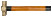 IB Hammer with round striker (aluminum/bronze), wooden handle, 910 g