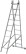 Лестница двухсекционная алюминиевая, 2 х 9 ступеней, H=257/426см, вес 7,34 кг