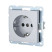 Socket with a/c, with blinds (silver metallic) LK80