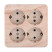 Four-place socket for an open installation with grounding contacts and protective shutters, (pine), Standard