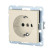 Розетка с з/к, со шторками (бежевый матовый) LK80