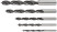 Set of wood drills, plastic box, 5 pcs.(4-5-6-8-10 mm)