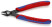 Electronic Super Knips® precision side cutters, for fiberglass, without chamfer, cut: provol. soft. Ø 0.2 - 1.6 mm, cf. Ø 1.2 mm, L-125 mm, black.
