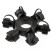 ERA ERAPS-OR Splitter for IP65 Garlands Circular 6 Sockets Black