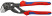 Клещи переставные - гаечный ключ, 40 мм (1 1/2"), L-180 мм, серые, 2-к ручки