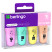 Набор текстовыделителей Berlingo "Textline HP100" мини, 04 цв., 1-5 мм, пастельные цвета, европодвес