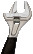 ERGO chrome-plated adjustable wrench, length 218/grip 38 mm, rubber handle