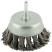 Cup plate, with stud, 65 mm twisted steel wire