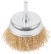 Щетка для дрели, тип "Чашка", латун. витая проволока 0,3 мм, 75 мм, блистер, CUTOP Profi