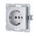 Розетка с з/к, со шторками (серебристый металлик) LK60
