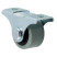 Roller meb. d25 h28 rectilinear with a cut.rim, grey AKS