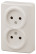 Розетка ЭРА Эксперт 11-2202-02 двойная 2х2P 16A-250В IP20 ОУ слоновая кость