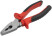 Optima combination pliers, two-tone rubberized handles, 180 mm polished steel