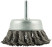 Cup plate, with stud, 65 mm twisted steel wire
