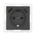Socket with z/k + 2xUSB connector, 2A (black velvet) LK60