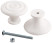 White plastic door handle-button