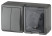Socket Block with Switch ERA Expert 11-7402-03 Dual IP54 16A-10AX-250V AC Grey