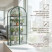 Greenhouse window sill greenhouse with rounded top Geoplastboard 46x24x100 cm 4 shelves color green