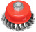 Cup holder, M14 nut, 75 mm twisted steel wire, blister