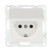 Socket with A/C, blinds and cover (white) LK60