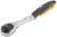 Вороток (трещотка) CrV, черно-желтая прорезиненная ручка, Профи 1/4", 72 зубца