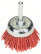 Cup wire brushes for drills, nylon wire with aluminum oxide grain 80, coated with abrasive, diameter 45 mm Diameter = 45 mm