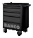 Tool cart with 5 drawers and protective sides, black