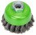 Cup brush with stainless steel wire bundles, 65 mm 65 mm, 0.35 mm, M14