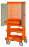 2-door tool cabinet on wheels orange 1605 x 450 x 625 mm