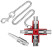 Universal cross key for construction, for standard cabinets and locking systems, L-90 mm