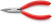 Long pliers with dir. edge. radio installation., semicircle. straight. sponges, cut: provol. cf. Ø 2.2 mm, solid. Ø 1.6 mm, L-125 mm, black, 1-k handles
