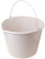 Plastic elastic construction bucket for mixing mortar with a 20 l spout
