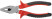 Optima combination pliers, two-tone rubberized handles, 180 mm polished steel