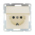 Розетка с з/к, шторками и крышкой (бежевый матовый) LK80