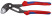 KNIPEX COBRA® adjustable pliers with lock, 42 mm (1 1/2"), turnkey 36 mm, L-180 mm, gray, 2-k handles